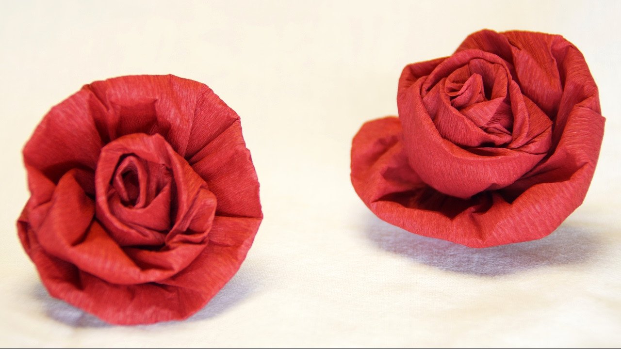 Blumen Basteln: Rose Aus Krepppapier, Feinkrepp Basteln How To Make  Crepe Paper Roses Flowers for Crepe Rosen Basteln