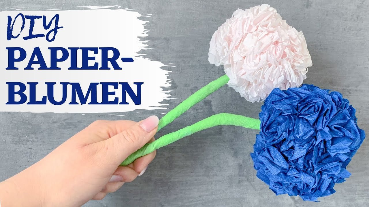 💐 Diy – Blume Aus Krepppapier Basteln | Basteln Für Muttertag in Youtube Blumen Basteln Aus Krepppapier