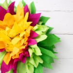 Große Blumen Aus Krepppapier Basteln | Diy Anleitung – Wunderbunt.de Throughout Große Blume Aus Krepppapier