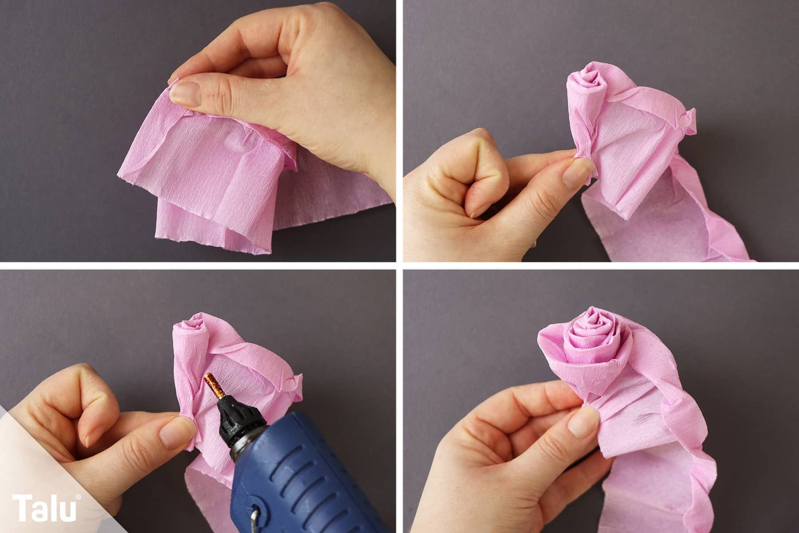 Rose Aus Krepppapier Basteln | Einfache Anleitung - Talu.de with regard to Bastelanleitung Rosen Aus Krepppapier