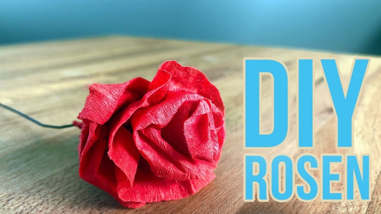 Rosen Geschenk | Krepppapier Blumen Basteln Diy | Valentinstag Muttertag in Rosen Aus Krepppapier Basteln Anleitung Einfach